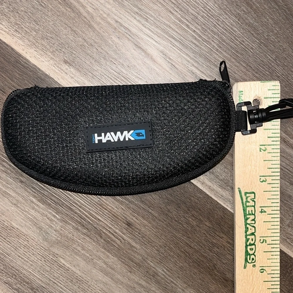 Hawk sunglass / eyeglass case - zipper and clip work . Preowned condition